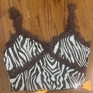 Brown zebra trendy top